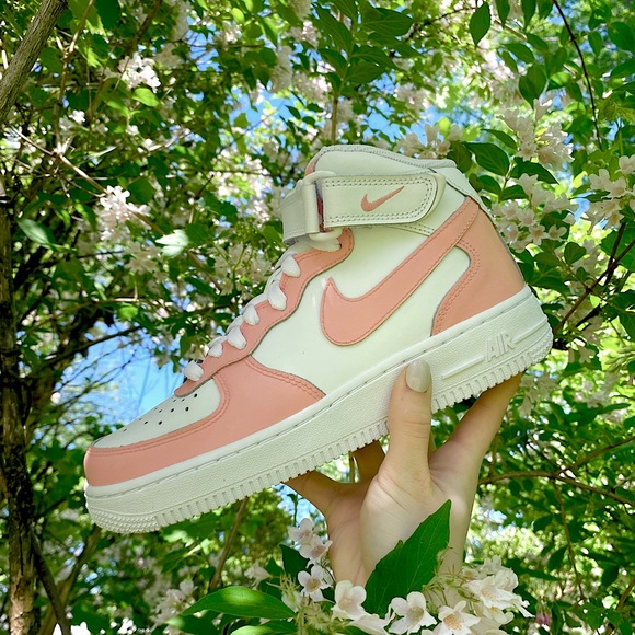 Custom Nike Air Force 1 Mids Light Pink - Picture 2 of 10